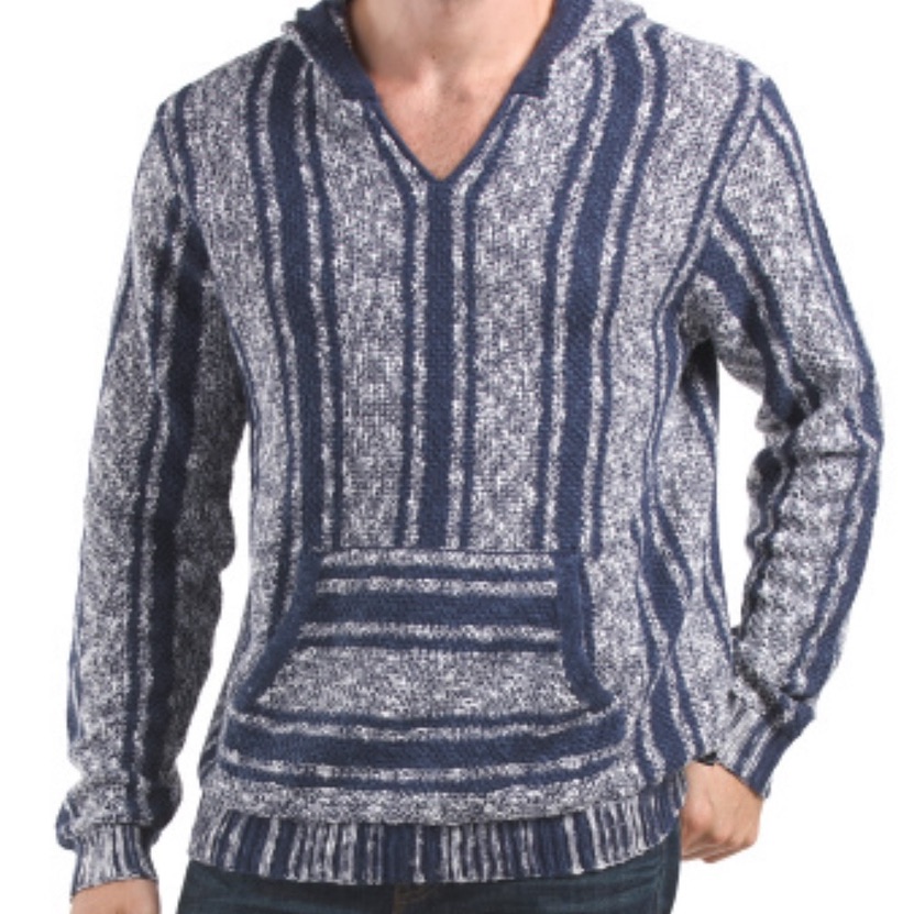 Lucky Brand 76 Cotton Long Sleeve Full Fashion Knit Med Weight Pullover Hoodie